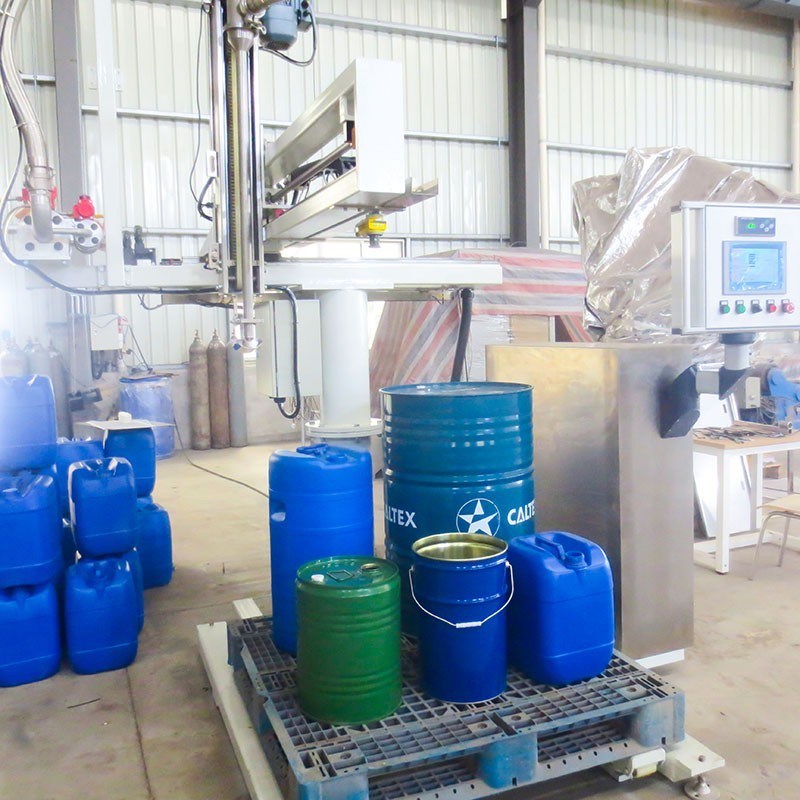 Automatic Pneumatic Pallet Filling Machine with High Accuracy ±0.1-0.2% for 40L-1000L Drums and IBCs at 30-40 Drums/Hour